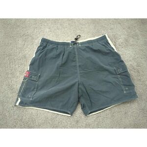 Big Dogs Swim‎ Shorts Mens 2X Black Pull On Cargo Pockets Mesh Lined Casual